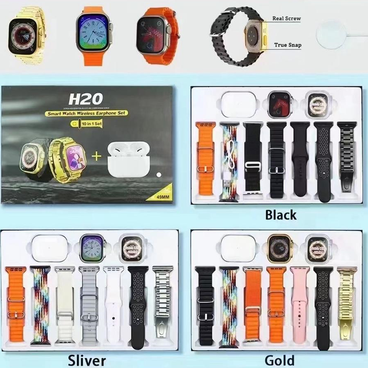 Reloj Inteligente (10 en 1) con Protector Case + Audífonos GRATIS - H20 Ultra 2 Max Suit